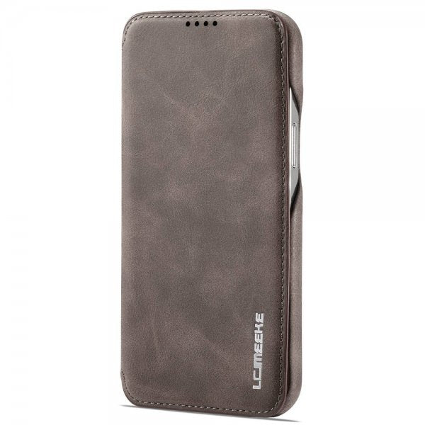 Lc.Imeeke iPhone 14 Pro Fodral Flip Mörkbrun