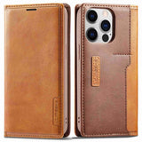 Lc.Imeeke iPhone 14 Pro Fodral Kortfack Utsida Brun