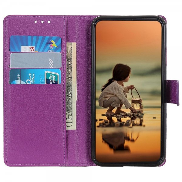 iPhone 14 Pro Fodral Litchi Lila