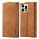 Lc.Imeeke iPhone 14 Pro Fodral med Kortfack Flip Brun