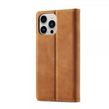 Lc.Imeeke iPhone 14 Pro Fodral med Kortfack Flip Brun
