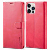 Lc.Imeeke iPhone 14 Pro Fodral med Kortfack Stativfunktion Magenta