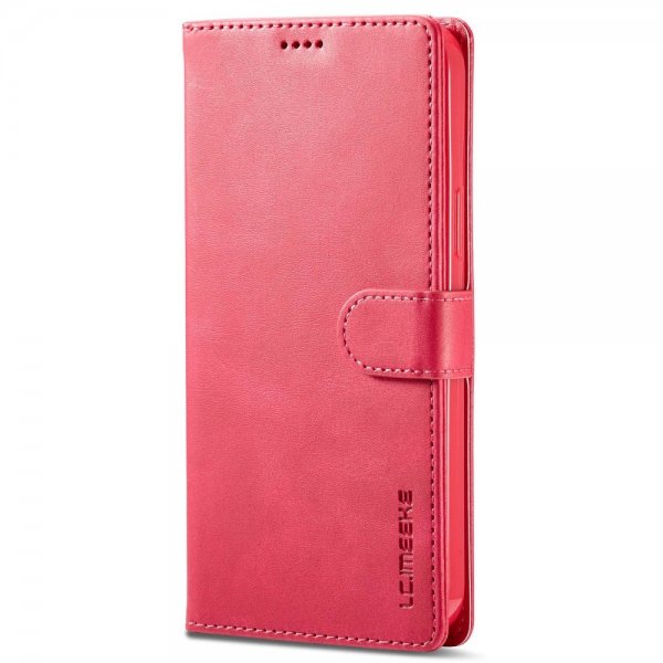 Lc.Imeeke iPhone 14 Pro Fodral med Kortfack Stativfunktion Magenta