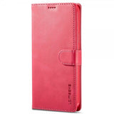 Lc.Imeeke iPhone 14 Pro Fodral med Kortfack Stativfunktion Magenta