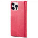 Lc.Imeeke iPhone 14 Pro Fodral med Kortfack Stativfunktion Magenta