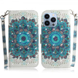 iPhone 14 Pro Fodral Motiv Blå Mandala