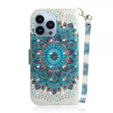 iPhone 14 Pro Fodral Motiv Blå Mandala