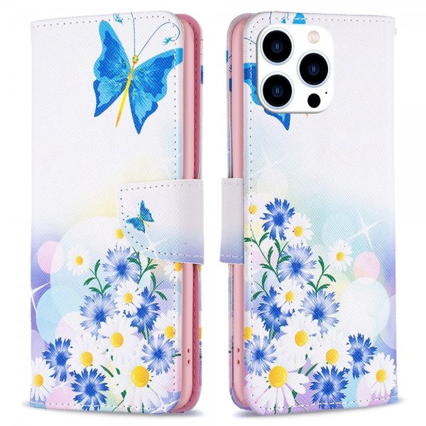 iPhone 14 Pro Fodral Motiv Fjärilar och Blommor