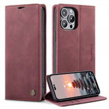 CaseMe iPhone 14 Pro Fodral Retro Flip Röd