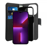 Puro iPhone 14 Pro Fodral Wallet Detachable 2 in 1 Svart