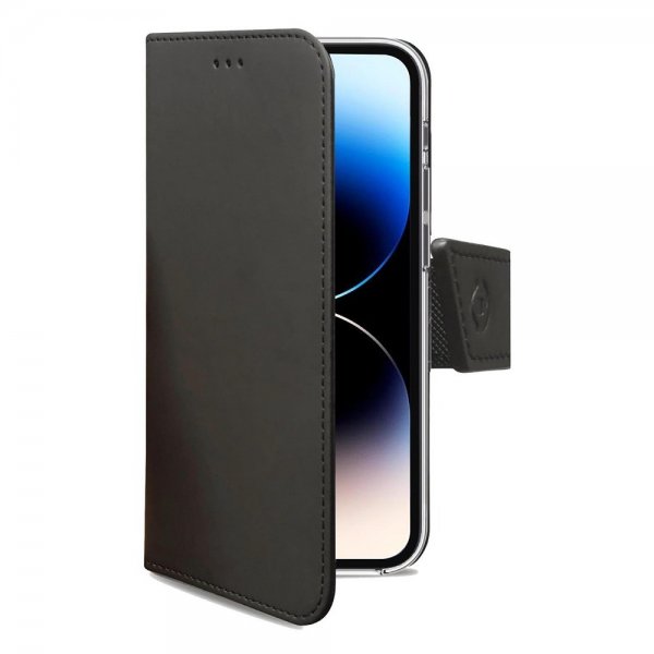 Celly iPhone 14 Pro Fodral Wally Wallet Case Svart