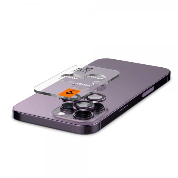 Spigen iPhone 14 Pro/iPhone 14 Pro Max Kameraskydd GLAS.tR EZ Fit Optik Pro Deep Purple 2-pack