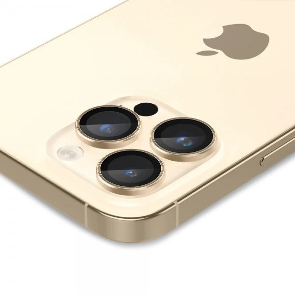 Spigen iPhone 14 Pro/iPhone 14 Pro Max Kameraskydd GLAS.tR EZ Fit Optik Pro Guld 2-pack