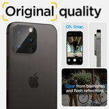 Spigen iPhone 14/15/16 Pro & Pro Max Kameraskydd Glas.tR Optik 2-pack Svart