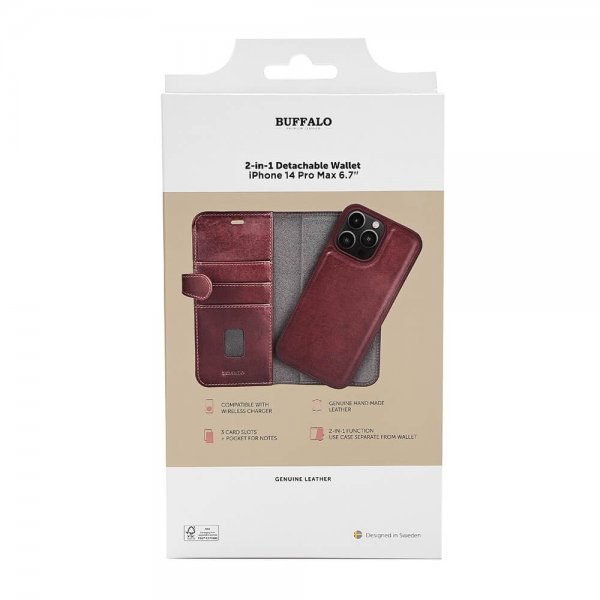 Buffalo iPhone 14 Pro Max Fodral 2-in-1 Detachable Wallet Brun