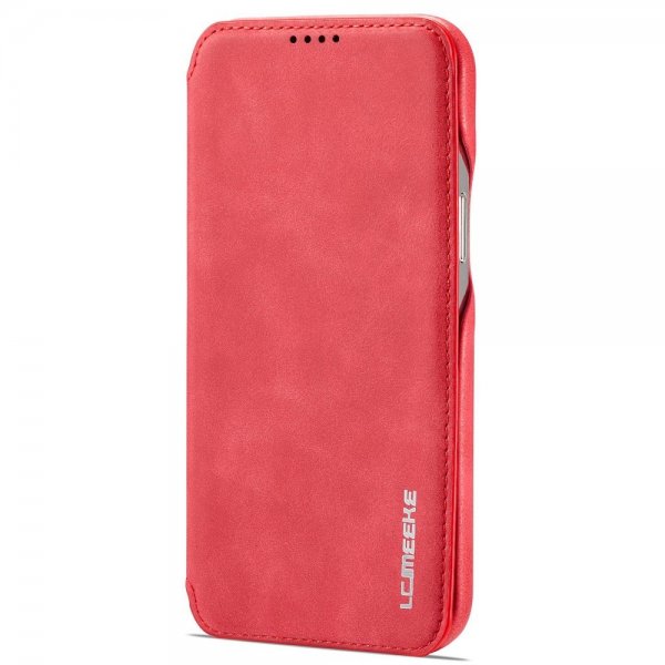 Lc.Imeeke iPhone 14 Pro Max Fodral Flip Röd