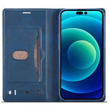 Lc.Imeeke iPhone 14 Pro Max Fodral Kortfack Utsida Blå