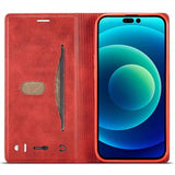 Lc.Imeeke iPhone 14 Pro Max Fodral Kortfack Utsida Röd