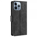 iPhone 14 Pro Max Fodral Krokodilmönster Svart