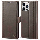 Lc.Imeeke iPhone 14 Pro Max Fodral med Kortfack Brun