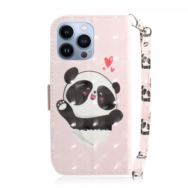 iPhone 14 Pro Max Fodral Motiv Panda Hjärtan