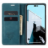 CaseMe iPhone 14 Pro Max Fodral Retro Flip Petrol