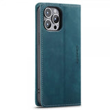 CaseMe iPhone 14 Pro Max Fodral Retro Flip Petrol