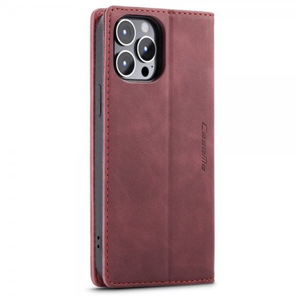 CaseMe iPhone 14 Pro Max Fodral Retro Flip Röd