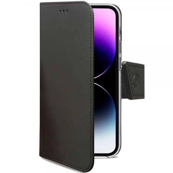 Celly iPhone 14 Pro Max Fodral Wally Wallet Case Svart