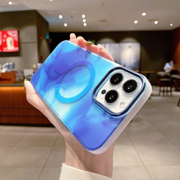 iPhone 14 Pro Max Skal Mönster Abstrakt Blå