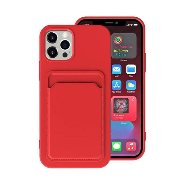 iPhone 14 Pro Max Skal Korthållare Röd