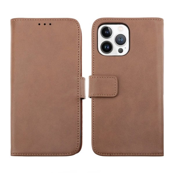 Rvelon iPhone 14 Pro Max Fodral Äkta Läder Brun