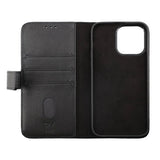 Rvelon iPhone 14 Pro Max Fodral Äkta Läder Svart