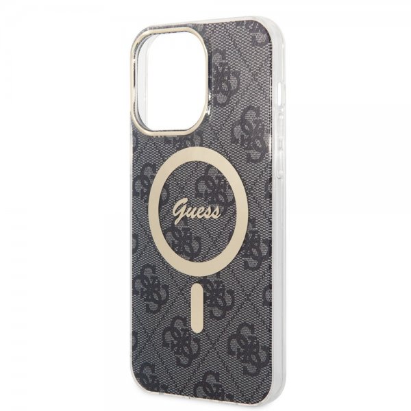 Guess iPhone 14 Pro Max Skal 4G Pattern MagSafe Svart