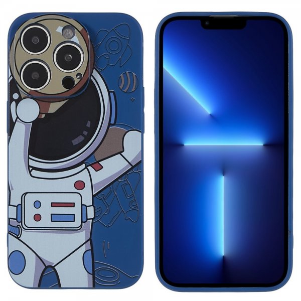 iPhone 14 Pro Max Skal Astronaut Blå Grå
