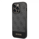 Guess iPhone 14 Pro Max Skal Bottom Stripe Metal Logo Grå