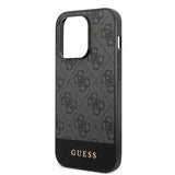 Guess iPhone 14 Pro Max Skal Bottom Stripe Metal Logo Grå