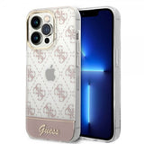 Guess iPhone 14 Pro Max Skal Bottom Stripe Script Logo Rosa