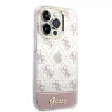 Guess iPhone 14 Pro Max Skal Bottom Stripe Script Logo Rosa