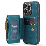 CaseMe iPhone 14 Pro Max Skal C20 Kortfack Dragkedja Petrol
