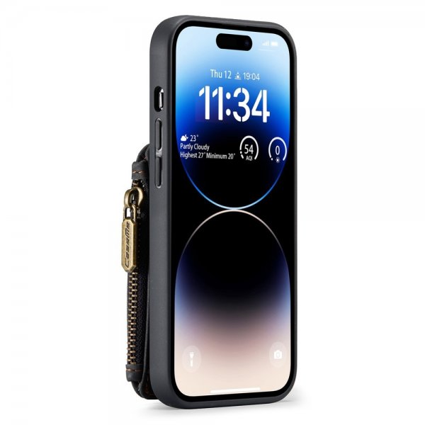 CaseMe iPhone 14 Pro Max Skal C20 Kortfack Dragkedja Svart