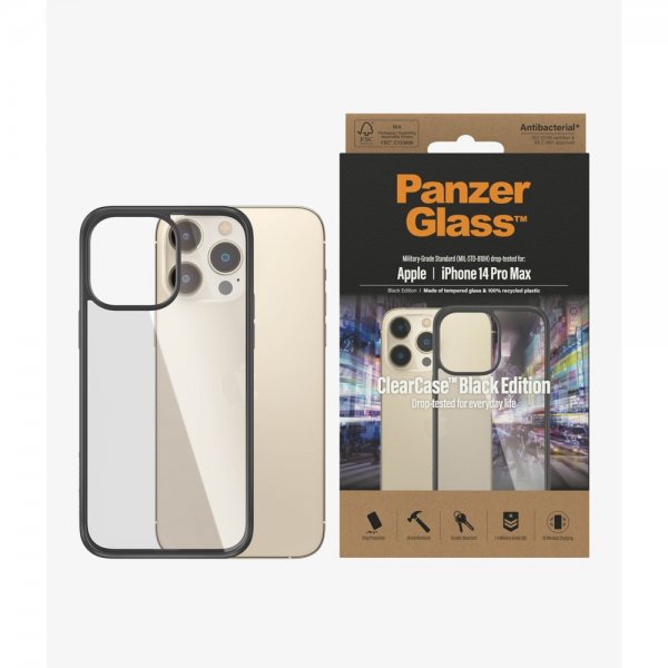 PanzerGlass iPhone 14 Pro Max Skal ClearCase Black Edition