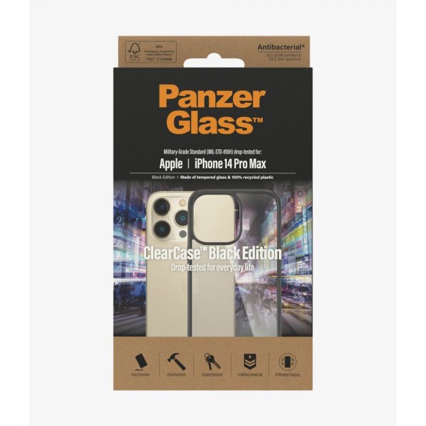 PanzerGlass iPhone 14 Pro Max Skal ClearCase Black Edition