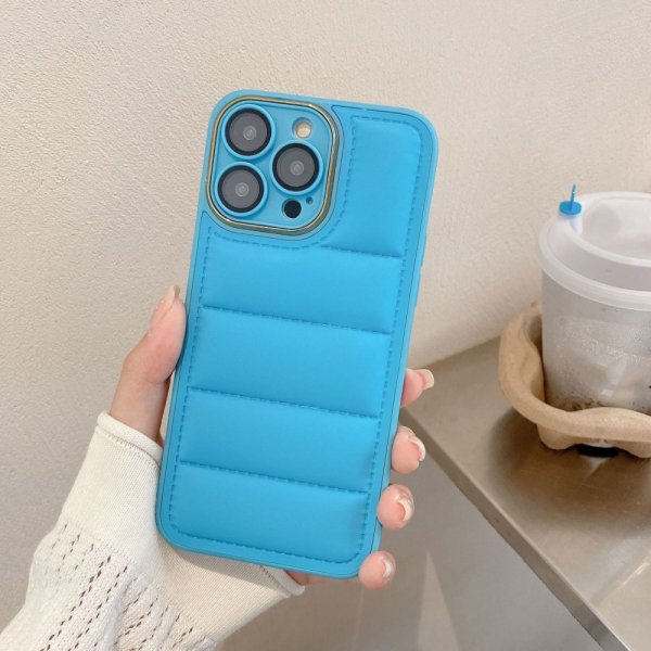 iPhone 14 Pro Max Skal Down Jacket Design Blå