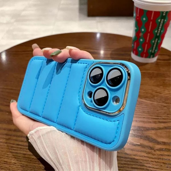 iPhone 14 Pro Max Skal Down Jacket Design Blå