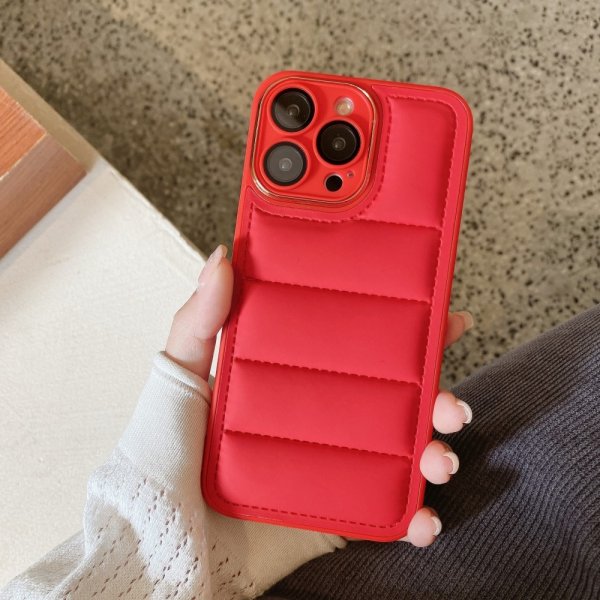 iPhone 14 Pro Max Skal Down Jacket Design Röd