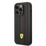 Ferrari iPhone 14 Pro Max Skal Embossed Stripes Röd