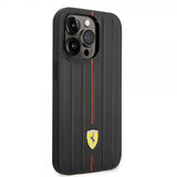 Ferrari iPhone 14 Pro Max Skal Embossed Stripes Röd