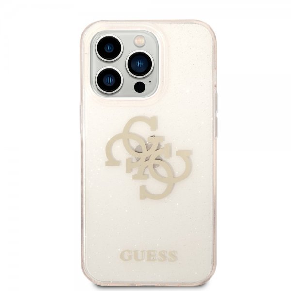 Guess iPhone 14 Pro Max Skal Full Glitter Guld