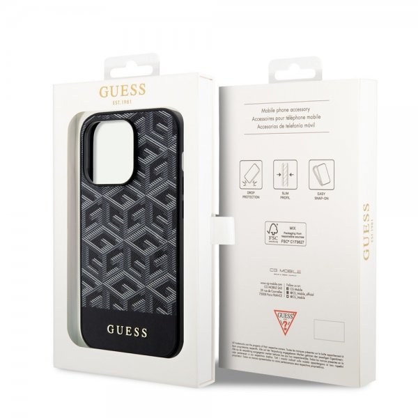 Guess iPhone 14 Pro Max Skal G Cube MagSafe Svart
